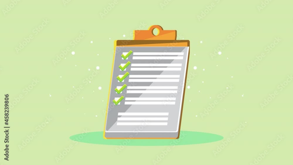 Poster cheklist clipboard document animation