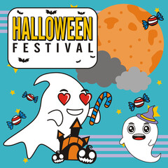 halloween festival background template vector illustration