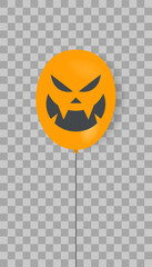 Halloween baloon with scary faces. Happy halloween day concept. Holiday background with balloon. Vector illustration background for web, banner and cover.