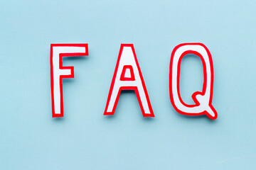 Customer service concept with faq frequently asked questions tex