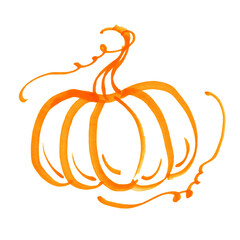 Pumpkin orange food line marker bright vegetables autumn melon halloween mysticism