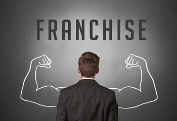 Rear view of a businessman, powerfull business concept