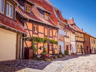 Fototapeta na wymiar Old town of Quedlinburg in the Harz Mountains