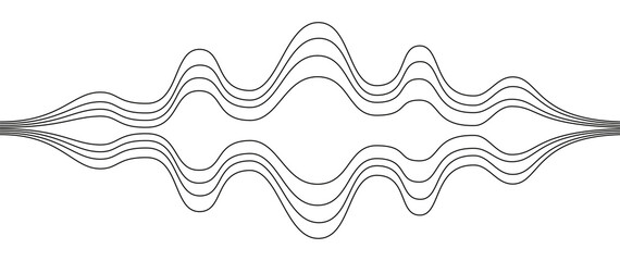 Sound wave line art. Simple isolated image. Vector illustration