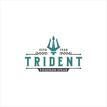 Trident Neptune Poseidon Icon Logo Design Vector Image