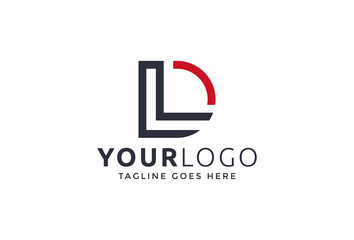 Simple L and D letter logo - obrazy, fototapety, plakaty