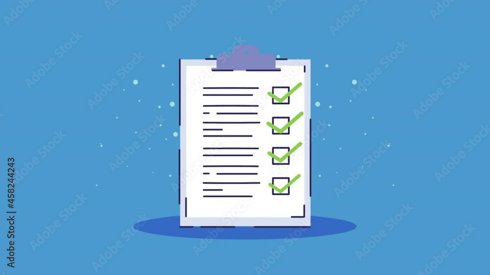 Poster checklist clipboard document format animation