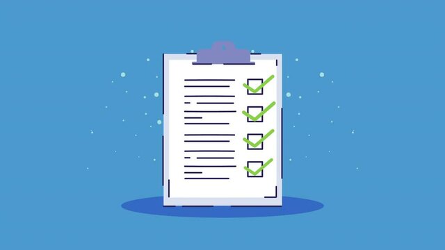 checklist clipboard document format animation