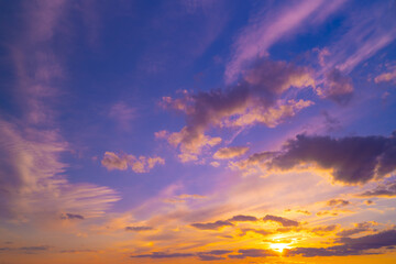 Naklejka na ściany i meble Sky with clouds at dusk or dawn