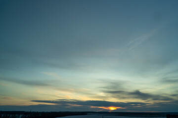 Sky with clouds at dusk or dawn