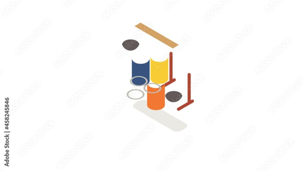 Aufkleber three colorful selective trash cans icon animation isometric best object on white backgound