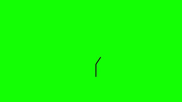 Cocktail line icon animation on the green screen background. 4K video. Chroma-key. Useful for website, banner, greeting cards, apps, and social media posts.