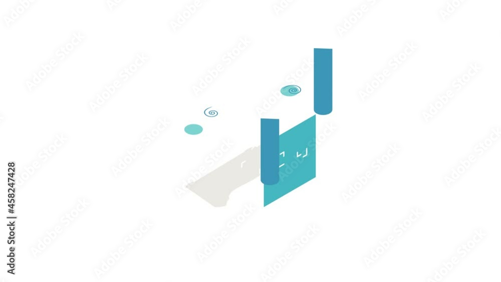Poster part of architectural project icon animation isometric best object on white backgound