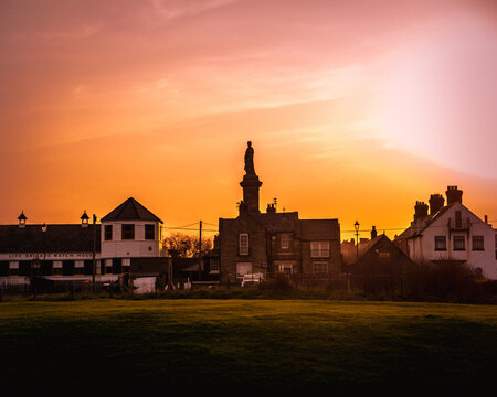 sunset in the city of Whitley Bay.