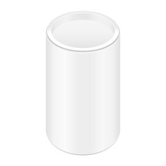 Mockup Cardboard Paper Tube Tubus Cilinder Box Container Packaging. Food, Gift Products. Illustration Isolated On White Background. Mock Up Template Ready For Your Design. Product Packing Vector EPS10