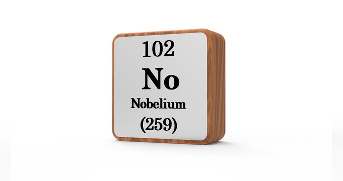 3d Nobelium Element Sign. Stock image.	