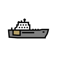 navy boat color icon vector. navy boat sign. isolated symbol illustration