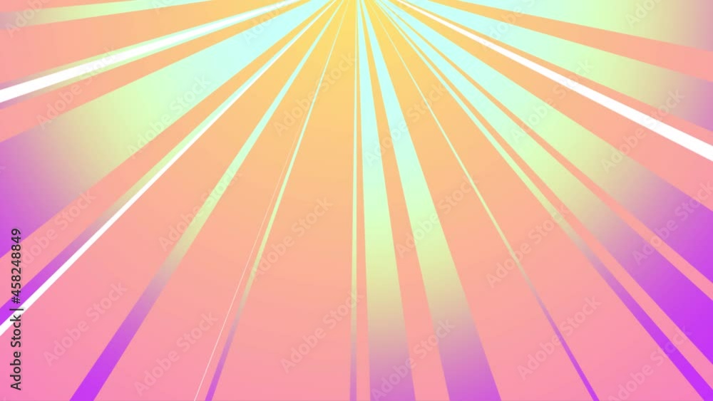 Poster animated abstract background. simple gradient radial rays. yellow, purple and pink banner pop art st