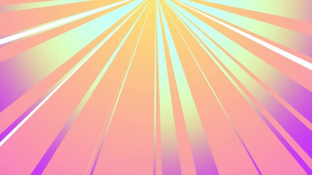 Animated abstract background. Simple gradient radial rays. yellow, purple and pink banner pop art style. sunlight, flash, sun ray. Retro Art Design. loopable 2d motion graphics backdrop. splash effect