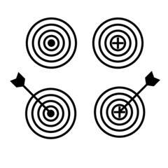 Set of vector target with arrow