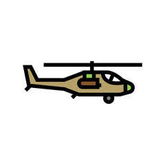 helicopter flying army machine color icon vector. helicopter flying army machine sign. isolated symbol illustration