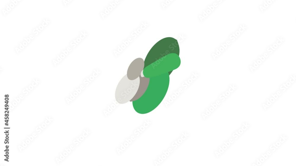 Poster switch on icon animation isometric best object on white backgound