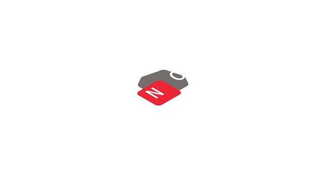 Click no button icon animation isometric best object on white backgound