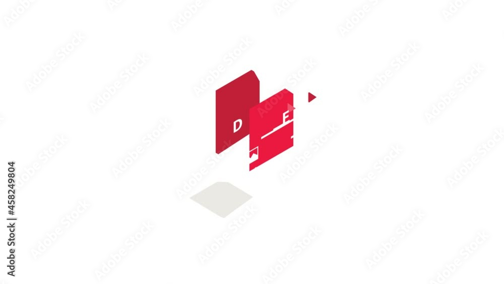 Poster document file format pdf icon animation isometric best object on white backgound