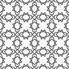 Monochrome seamless pattern with geometric ornament.