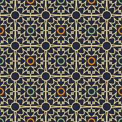 Seamless pattern with geometric ornament. Retro abstract illustration.