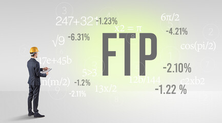 Engineer in hard hat with abbreviation