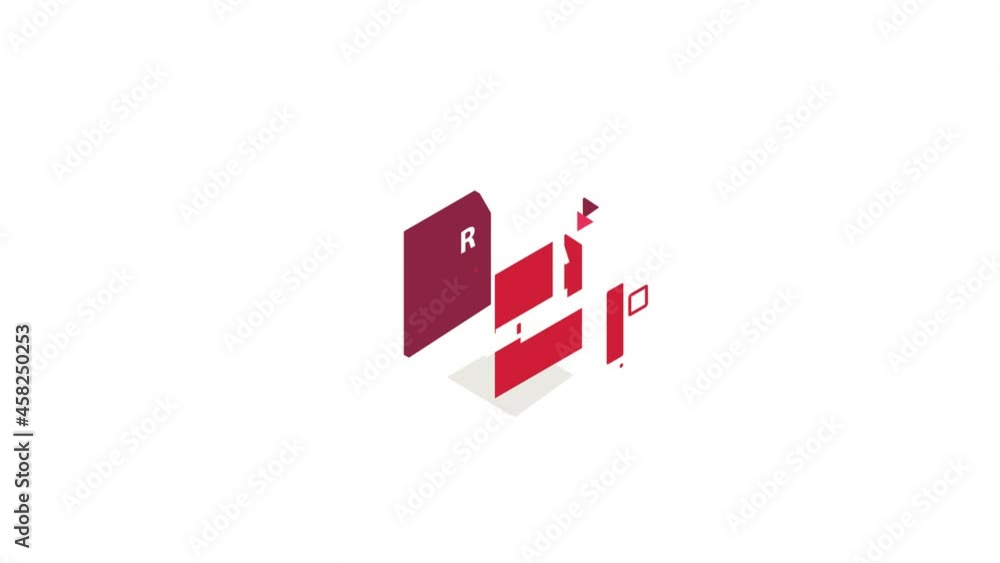 Poster archive rar icon animation isometric best object on white backgound