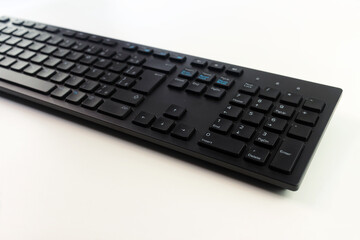 black keyboard on a white background