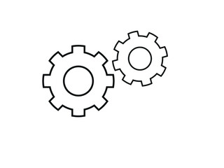 Setting icon vector. Tools. Cog. Gear Sign Isolated on white background. Help line options account concept. Trendy Flat style for graphic design. logo. Web site. social media. UI. mobile app. EPS10.
