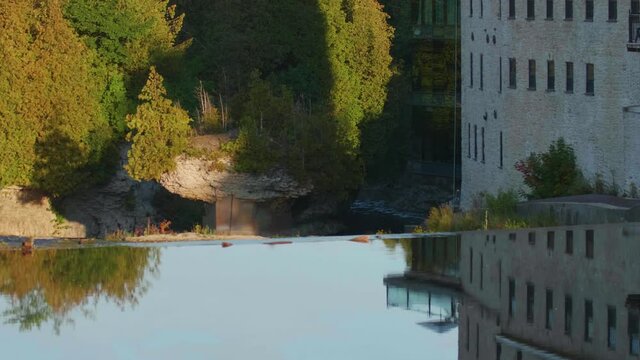 Tooth of Time in Elora Ontario Canada along the Grand River in the Township of Centre Wellington summer sunrise