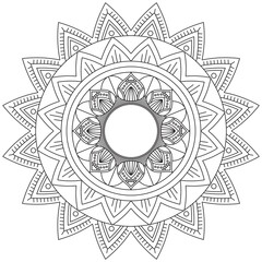 Leaf Flower Petal Coloring Mandala Art Simple Graphic Shape Vector Floral Oriental Outline Vintage Decorative Elements Pattern Illustration Islam Arabic Indian Turkish Mystic Religion Morals Lotus