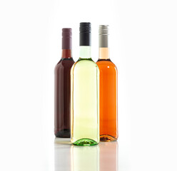 Rot Rosé Weiß Weinflaschen