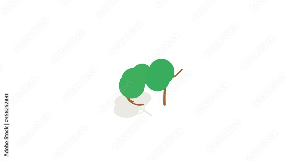 Aufkleber tree icon animation isometric best object on white backgound