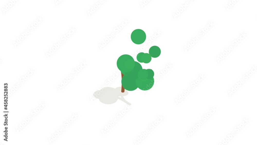 Poster tree icon animation isometric best object on white backgound