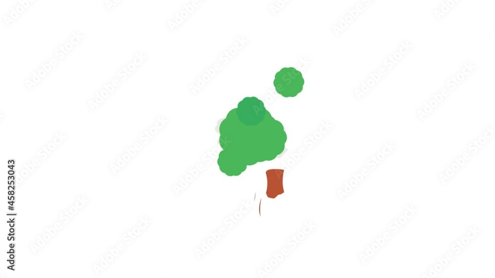 Poster tree icon animation isometric best object on white backgound
