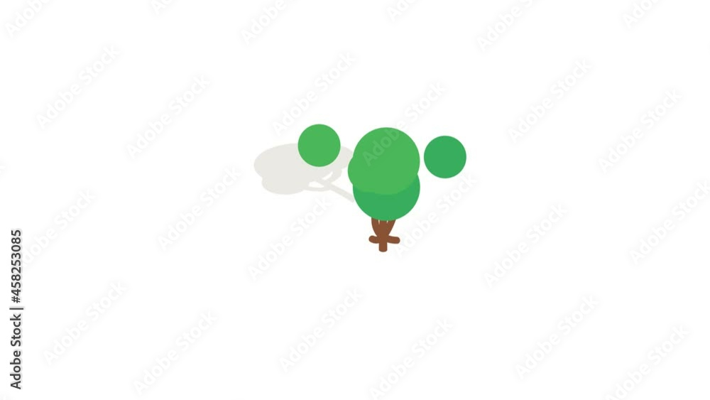 Aufkleber tree icon animation isometric best object on white backgound