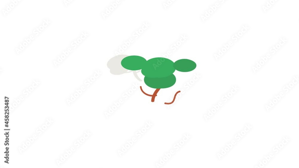Poster tree icon animation isometric best object on white backgound