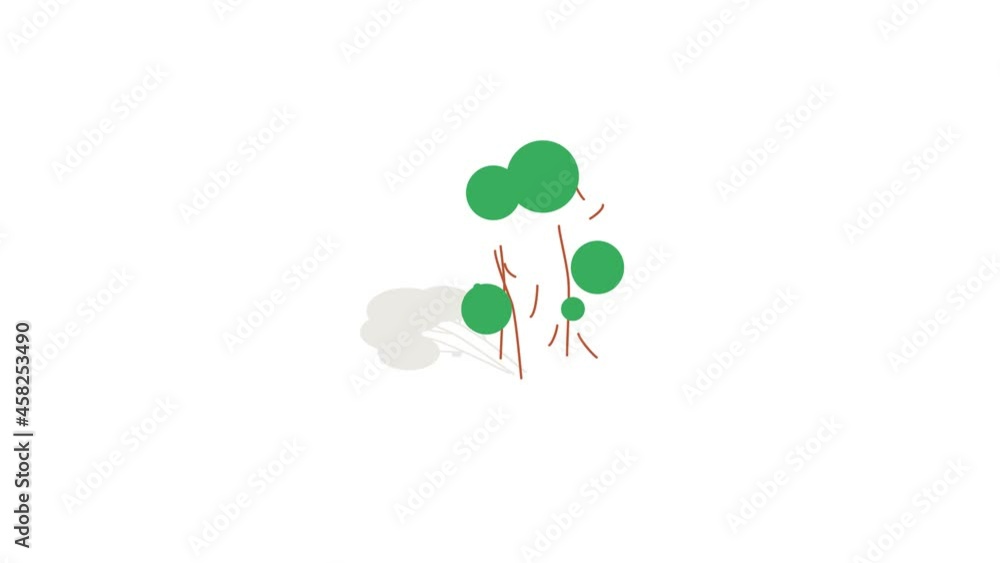 Poster tree icon animation isometric best object on white backgound