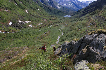 Hiking in Godvassdalen in ,Helgeland,Northern Norway,scandinavia,Europe