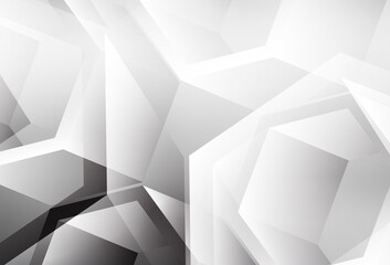 Light Gray vector texture with poly style with cubes.
