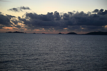 Les îles Sanguinaires au coucher du soleil en Corse