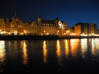 Town view in Poland Gdansk at night