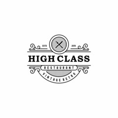 Vintage High Class Restaurant Food Logo Design