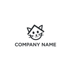 Cat home logo design