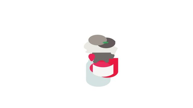 Bank strawberry jam icon animation isometric best object on white backgound